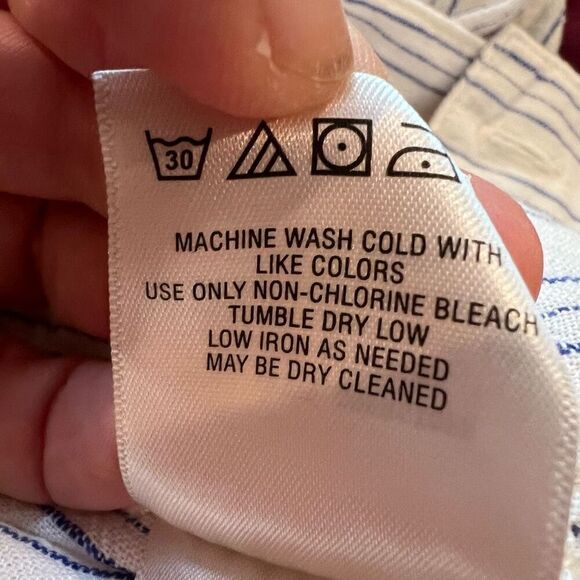 Anthropologie Linen Blend Cropped Beachy Nautical Pants Size MP - Picture 6 of 6